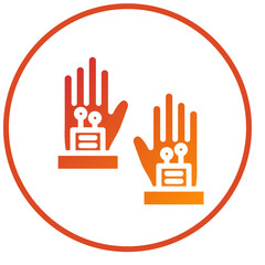 Wired Gloves Icon Style