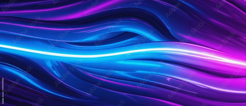 Aufkleber dynamic abstract waves of blue and purple light create an engaging background full of movement and e