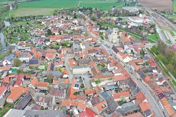 Fototapeta premium Laucha an der Unstrut aus der Luft | Luftbilder von Laucha