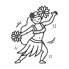 polynesian dancer icon, polynesian dancer line art - simple line art of polynesian dancer, perfect for polynesian dancer logos and icons