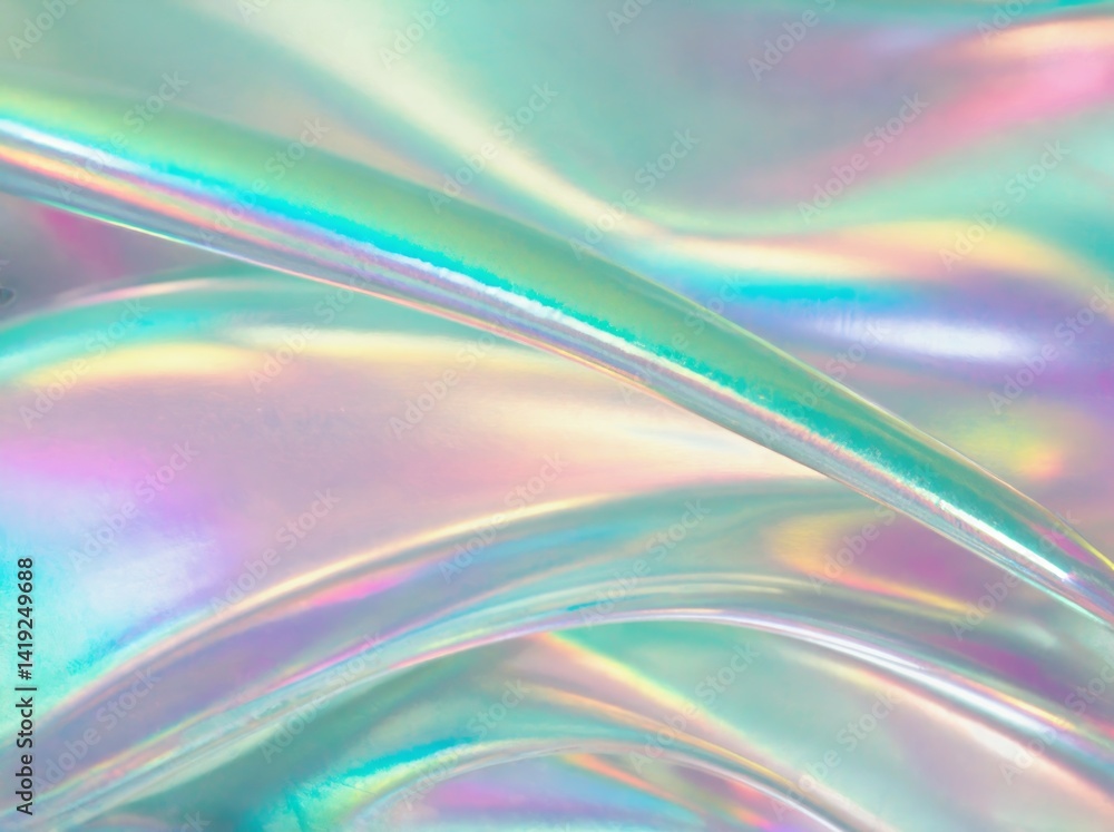 Poster colorful abstraction with smooth curves and a shimmering background effect