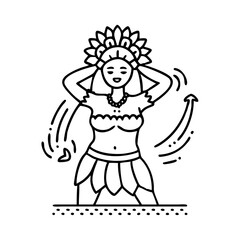 Fototapeta premium polynesian dancer icon, polynesian dancer line art - simple line art of polynesian dancer, perfect for polynesian dancer logos and icons