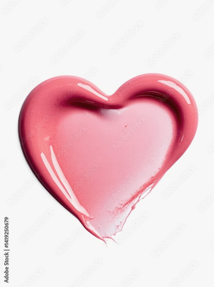 Poster heart shaped abstraction in soft pink hue on a smooth surface creates a serene and romantic backgrou