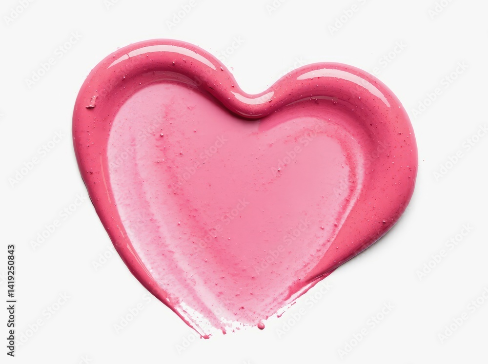 Aufkleber bright pink heart shaped abstraction on a soft white background creating a vibrant and playful aesth