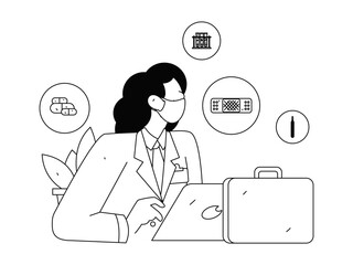 Medical characters fighting the epidemic flat vector concept operation hand drawn illustration
