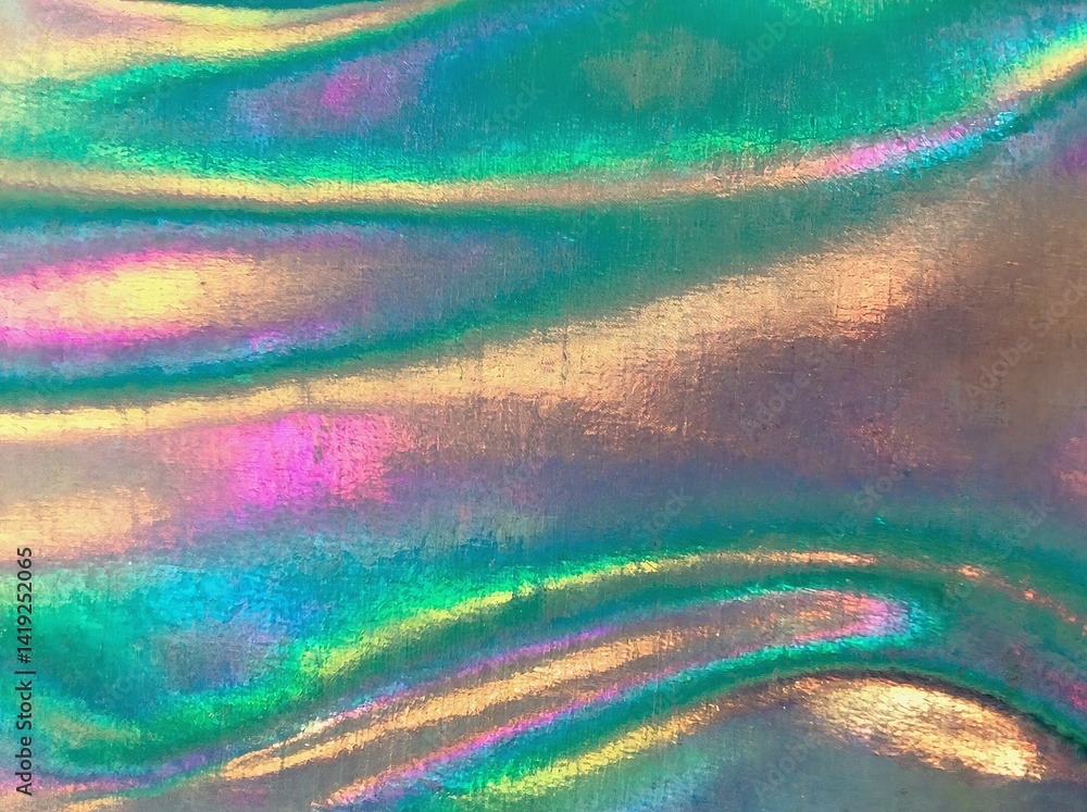 Poster colorful abstraction features vibrant swirls and reflective surfaces in a captivating background