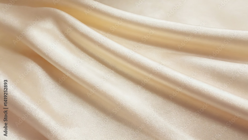 Poster elegant smooth beige fabric with flowing textures, creating a soft and inviting atmosphere for vario