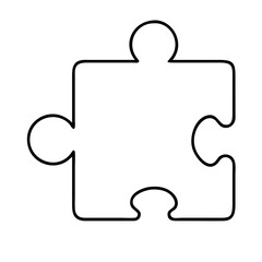 puzzle piece icon, puzzle piece line art - simple line art of puzzle piece, perfect for puzzle piece logos and icons