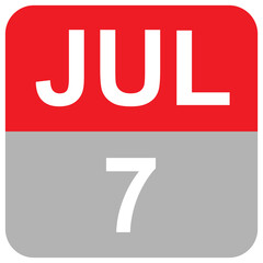 Fototapeta premium JUL 7 - MONTHS DAILY DATE