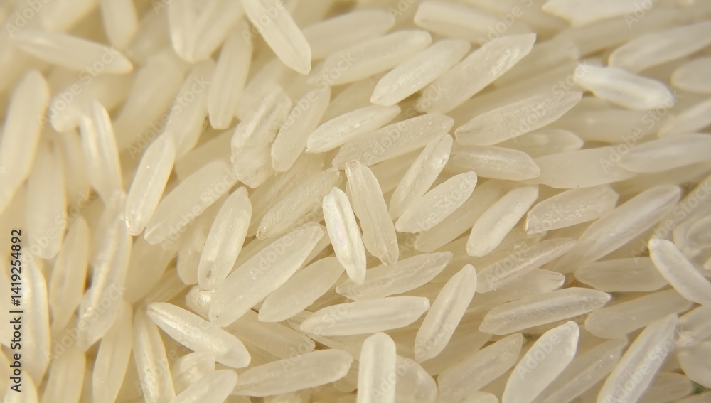 Poster white rice grains spread across a smooth surface creating an inviting and textured background