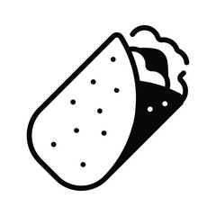 Get a glimpse of glyph style icon of burrito wrap