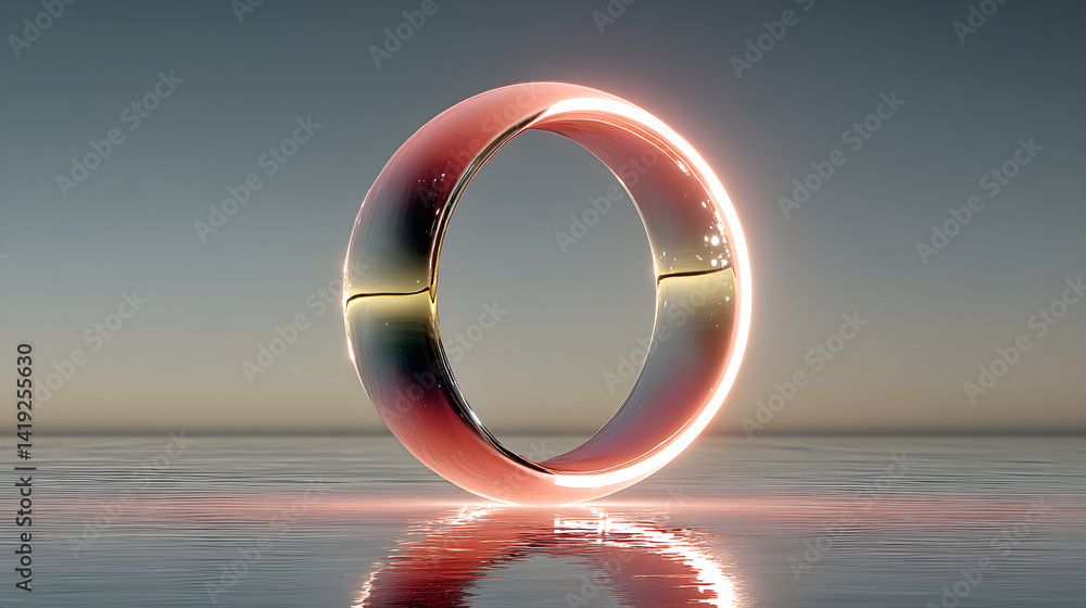 Aufkleber floating marshmallow-like circle with subtle glow. 3d rendered
