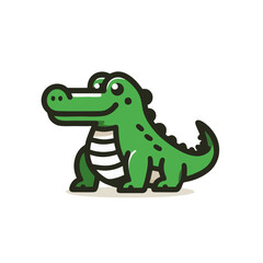 Cartoon Green Alligator Logo With Strong Linework