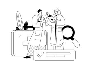 Medical characters fighting the epidemic flat vector concept operation hand drawn illustration
