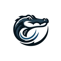 Flat Alligator Logo With Sharp Edges