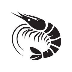  shrimp Silhouette vector illustration
