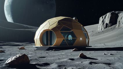 Isolated dome home in an unknown alien planet