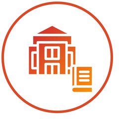 Fototapeta premium Library Building Icon Style