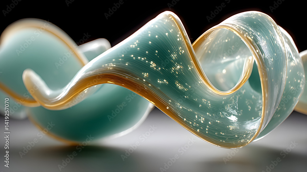 Aufkleber glossy soft form curled into a swirl. 3d rendered