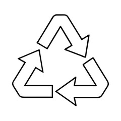 recycling symbol icon, recycling symbol line art - simple line art of recycling symbol, perfect for recycling symbol logos and icons