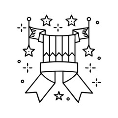 red white and blue banner icon, red white and blue banner line art - simple line art of red white and blue banner, perfect for red white and blue banner logos and icons