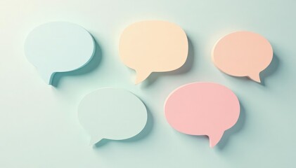 Subtle pastel speech bubble pattern, minimalist aesthetic, delicate, modern, muted