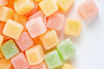 Vibrant macro shot showcasing colorful candy and sugar details, perfect for dessert and food photography.