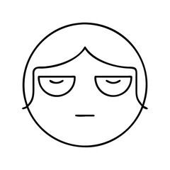 resting face icon, resting face line art - simple line art of resting face, perfect for resting face logos and icons