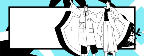 Medical characters fighting the epidemic flat vector concept operation hand drawn illustration
