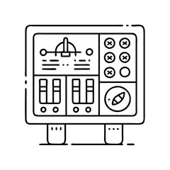 rocket control panel icon, rocket control panel line art - simple line art of rocket control panel, perfect for rocket control panel logos and icons