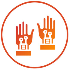 Wired Gloves Icon Style