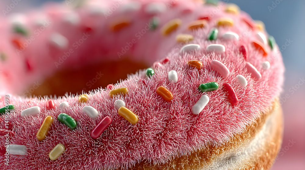 Aufkleber plush loop donut with light shine. 3d rendered