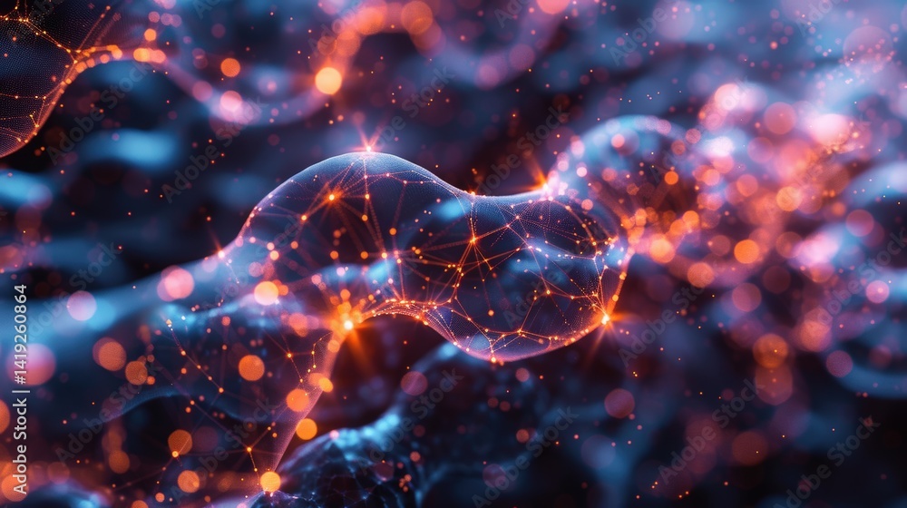 Poster Abstract Visualization of Interconnected Network with Glowing Nodes and Lines
