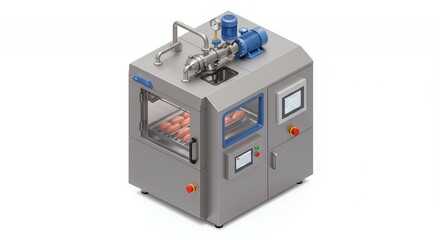 Obraz premium Stainless Steel Food Processing Machine 3D Rendering Isometric View