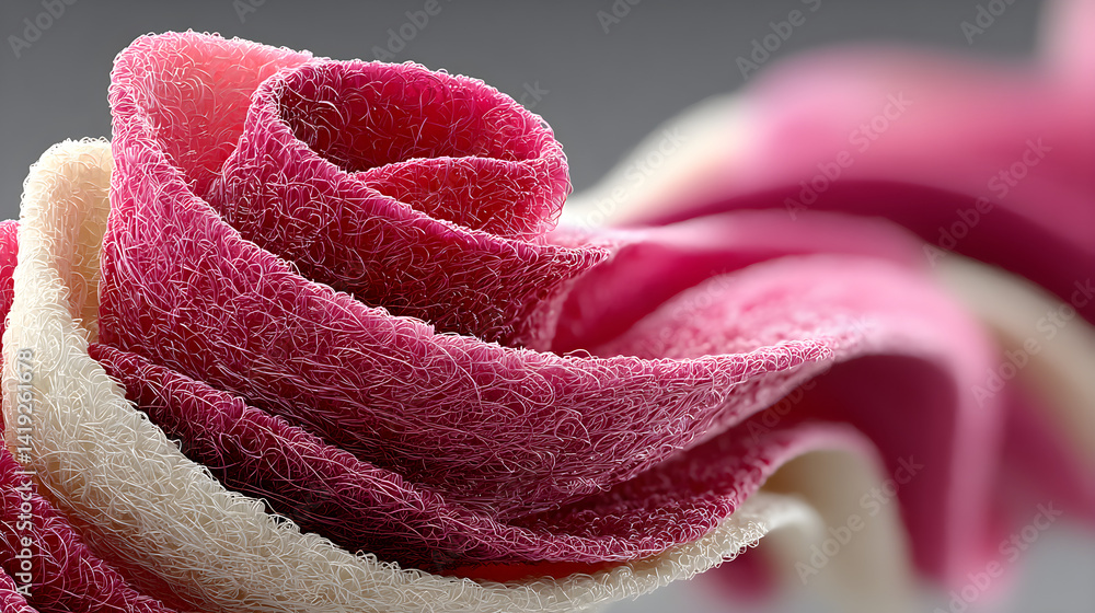 Aufkleber plush swirl wave in soft motion. 3d rendered