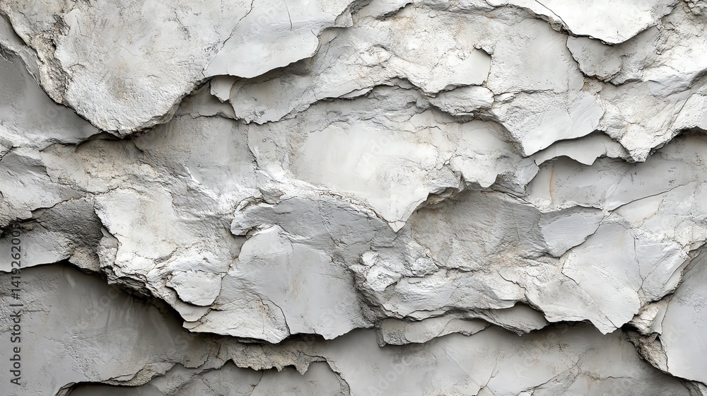 Aufkleber rough gray stone texture with cracked surface and uneven layers perfect for background or design pro