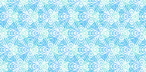Fototapeta premium Seamless geometric spiral pattern and abstract circle wave lines overlapping pattern isolated. Design technology or modern concept. Ornament overlapping background. Colorful element line pattern.