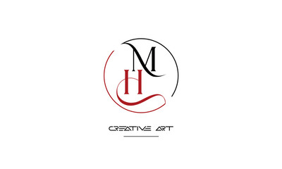 MH, HM, M, H abstract letters logo monogram