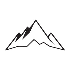 Mountain shape isolated on white background vector illustration. Mountain hills vector graphic silhouette Pro Vector