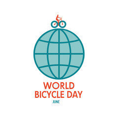 World bicycle day hand drawn flat illustration World Bicycle Day creative unique green natural environment