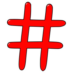 Obraz premium hashtag illustration hand drawn isolated vector