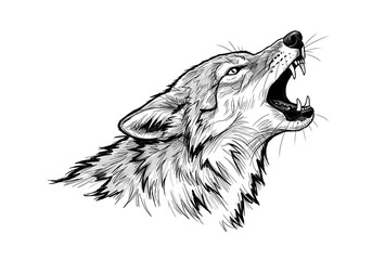 Obraz premium howling wolf vector illustration