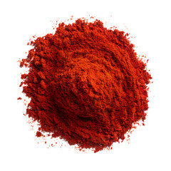 Red paprika powder isolated on white, background and texture, top view --v 7.0 - obrazy, fototapety, plakaty