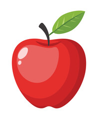 Red Apple Fruit - Vector Illustration