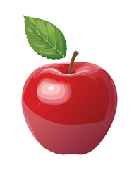 Red Apple Fruit - Vector Illustration