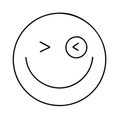 Fototapeta premium smiling face with a wink icon, smiling face with a wink line art - simple line art of smiling face with a wink, perfect for smiling face with a wink logos and icons