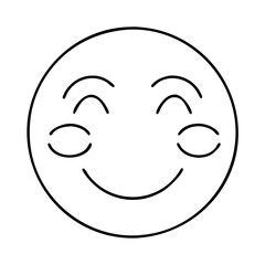 smiling face with rosy cheeks icon, smiling face with rosy cheeks line art - simple line art of smiling face with rosy cheeks, perfect for smiling face with rosy cheeks logos and icons