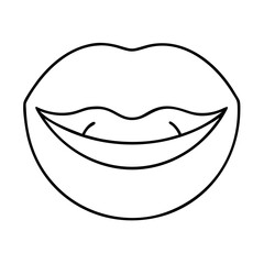smiling lips icon, smiling lips line art - simple line art of smiling lips, perfect for smiling lips logos and icons