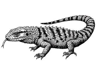 Naklejka premium crawling lizard vector illustration