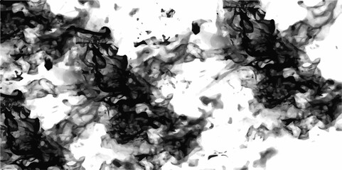 Ink in Motion with Monochrome Chaos. The Dance of Darkness of Fluid Shadows. Black ink on paper texture. Abstract stains and splash pattern with Ethereal Smoke Forms. Abstract Shadow Bloom.